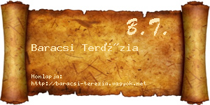 Baracsi Terézia névjegykártya